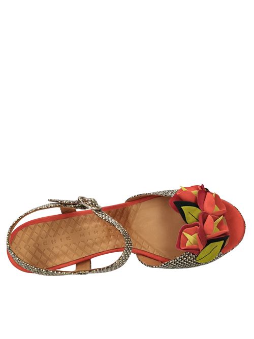 Sandali in pelle CHIE MIHARA | EKUNE40 SHANABIANCO-NERO-ARANCIO-MULTICOLOR